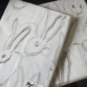 Artist Hunt Slonem "bunny" King Pillowcases  Silver / Wht